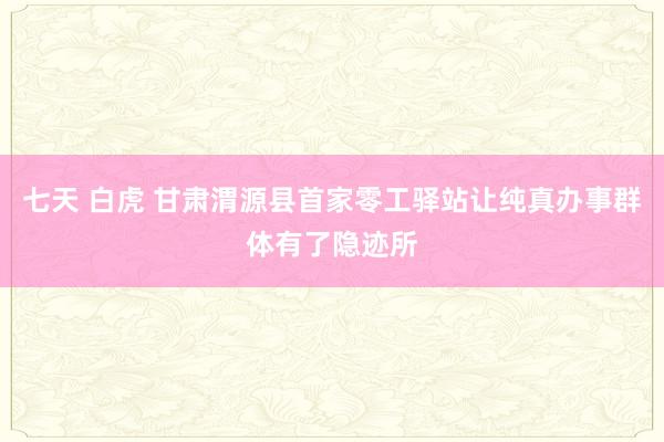 七天 白虎 甘肃渭源县首家零工驿站让纯真办事群体有了隐迹所