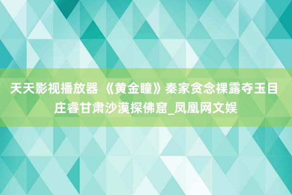 天天影视播放器 《黄金瞳》秦家贪念裸露夺玉目 庄睿甘肃沙漠探佛窟_凤凰网文娱